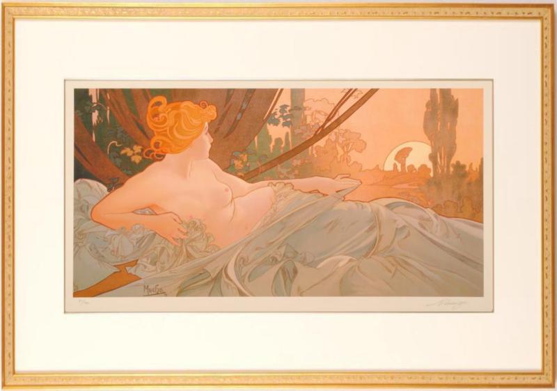 アルフォンス・ミュシャ、秋、希少な画集より、新品高級額・額装付 アルフォンス・ミュシャ 「秋」 | | アトリエ・ブランカ