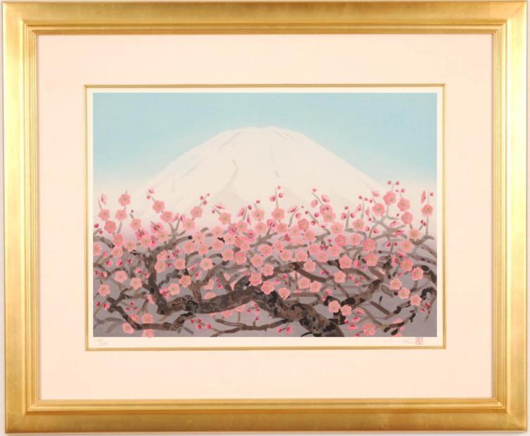 小島善太郎作 百草の梅林 油彩画 アート 絵画 額装 美術 芸術 日本画 風景画 小島善太郎作 百草の梅林 油彩画 アート 絵画 額装 美術 芸術