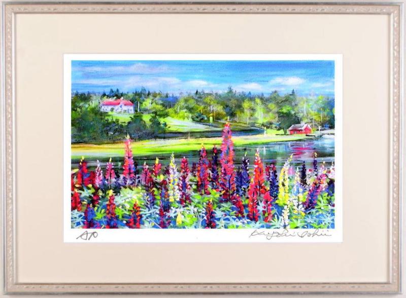 石井清 湖畔のルピナス・G フィンランド 絵画 風景画 北欧 ジークレー 版画 インテリア プレゼント コレクション 新築祝い 開店祝い 新品額付き 国内送料無料 ■｜アートギャラリーモトカワ