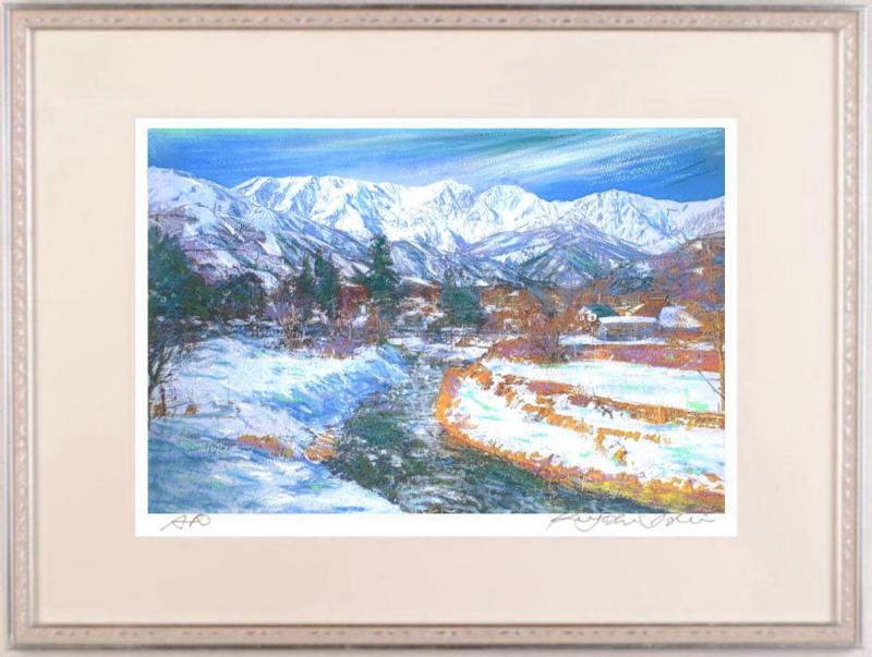 石井清 長野・雪の白馬村・G インテリア 絵画 長野県北安曇郡白馬村 風景画 ジークレー 版画 プレゼント コレクション 新築祝い 開店祝い 新品額付き 国内送料無料 ■｜アートギャラリーモトカワ