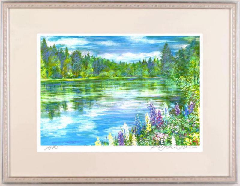 石井清 アラウンコの夏・G フィンランド 絵画 風景画 インテリア ジークレー 版画 プレゼント コレクション 新築祝い 開店祝い 新品額付き 国内送料無料 ■｜アートギャラリーモトカワ