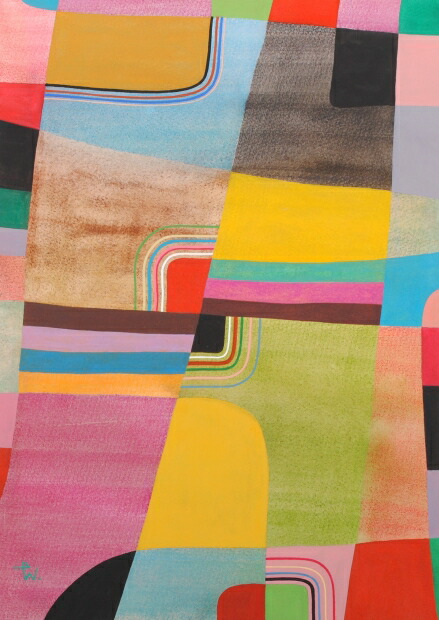 人気作家　長谷川勢津子　抽象画 現代アート 絵画 抽象画 モダンアート 絵 リトグラフ 版画 コラージュ