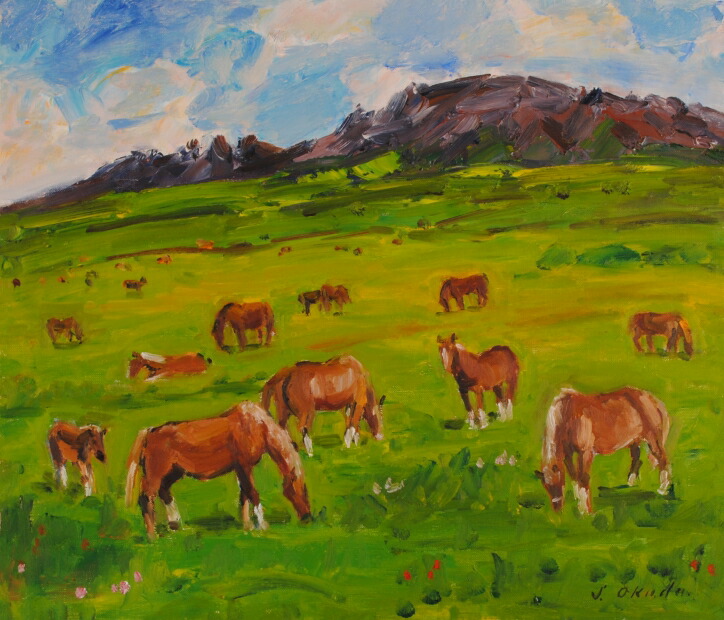 楽天市場】絵画 熊本城 阿蘇山−15角 GA-06 額縁 高級 ブランド