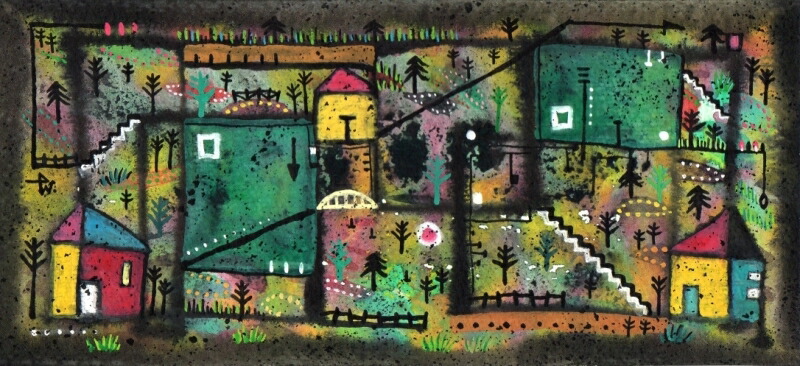 楽天市場】【作家名】長谷川勢津子 【作品名】赤い糸 現代アート 絵画