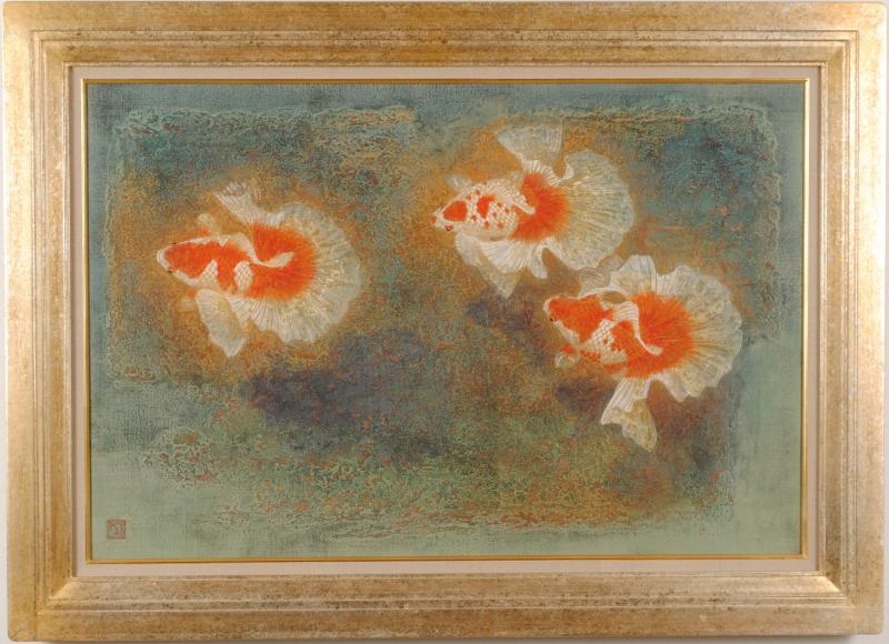 楽天市場】金魚 絵画 琉金 和風 インテリア コレクション プレゼント