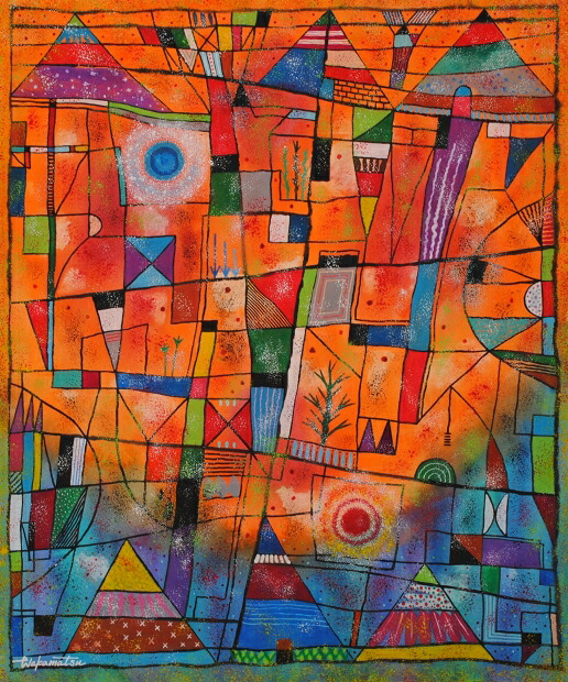 抽象画 絵画 現代アート 現代美術 水彩画 若松愛子 「コンストラクション No.29」 額付き 国内送料無料|アートギャラリーモトカワ