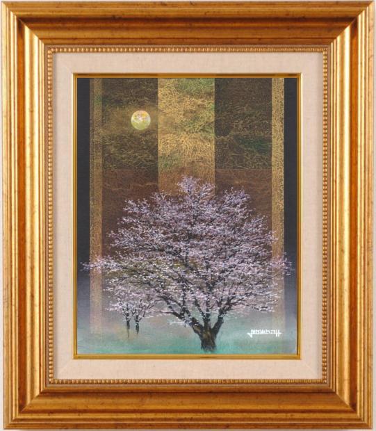 お洒落 桜 絵画 京都府京都市嵐山 インテリア 油絵 増本憲樹 典雅桜春 京都