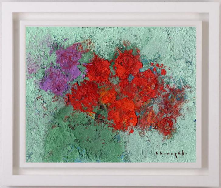 楽天市場】柿田治 赤い薔薇 花 絵画 薔薇 静物画 油絵 一点物