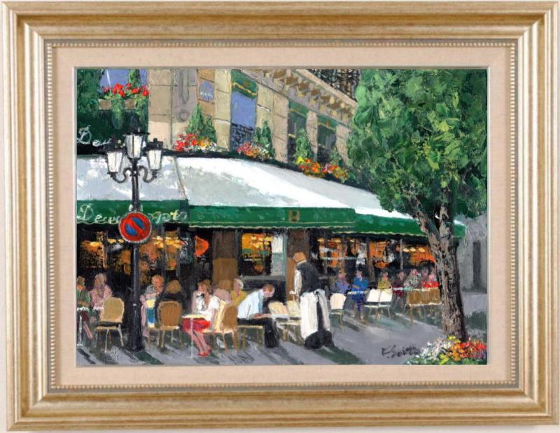 斉藤 要 絵画 Amazon.co.jp: 斉藤要『塔の見える街角(F4号)』油彩画 風景画