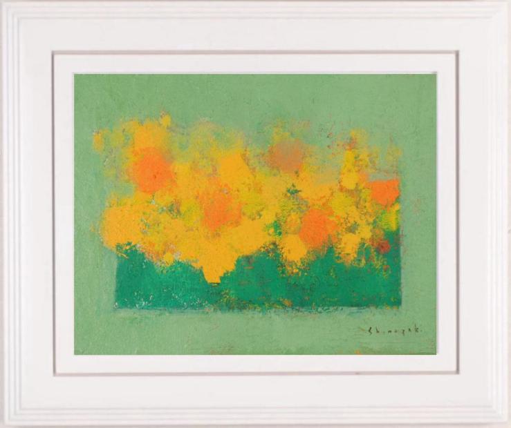 何かが隠れている油絵【緑の隠れ家】1点物の原画◆作者サイン入り 油絵や絵画の作者サインはどこに書く？作り方や書く位置を簡単