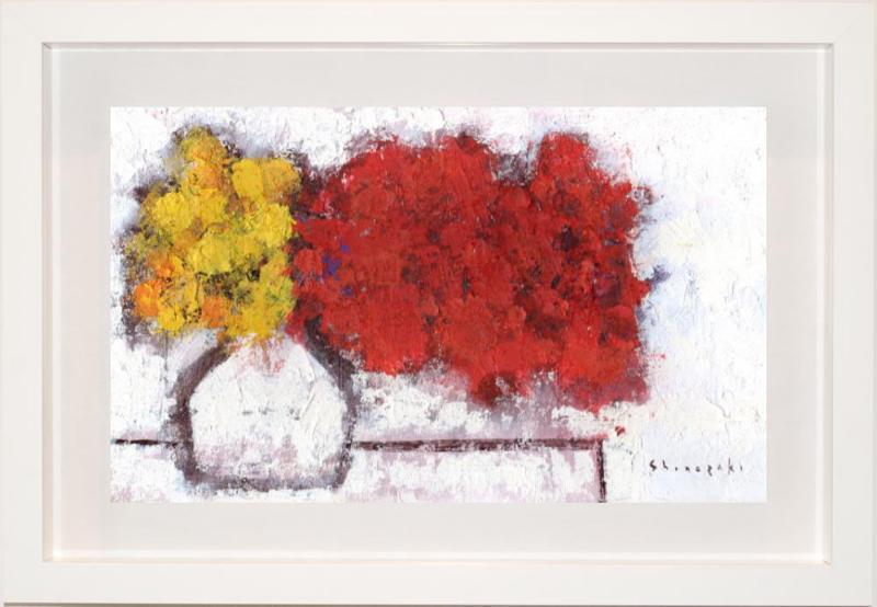 楽天市場】篠崎晴夫 黄色とオレンジの花 花 絵画 静物画 油絵