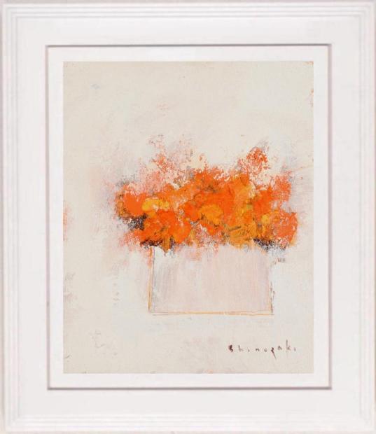 楽天市場】篠崎晴夫 黄色とオレンジの花束 花 絵画 静物画 油絵