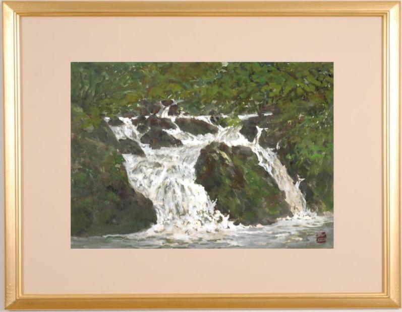 楽天市場】送料無料 岩澤重夫 深山観瀧 岩絵具方式複製画 絵画 版画