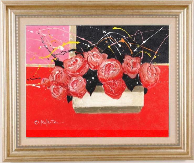 楽天市場】フジ子・ヘミング 赤いばら 花 絵画 薔薇 インテリア