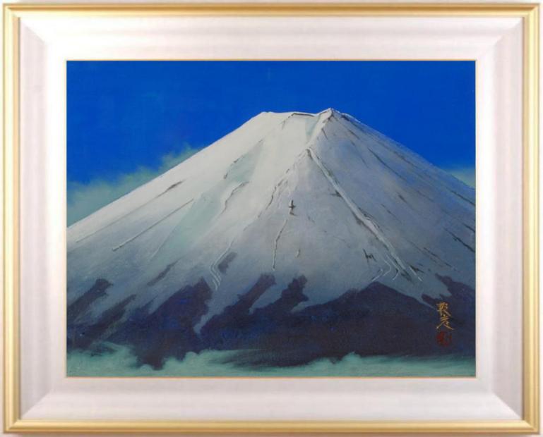 楽天市場】絵画 西森湧光作 赤富士 WF6 日本画 富岳 絵画