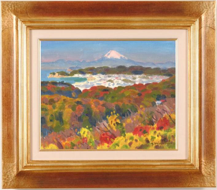 絵画・額縁・版画・山家 久幸・新品未使用・白鳥城の紅葉・美術品・インテリア・雑貨 山家久幸 『白鳥城の紅葉』 シルクスクリーン - 北海道画廊