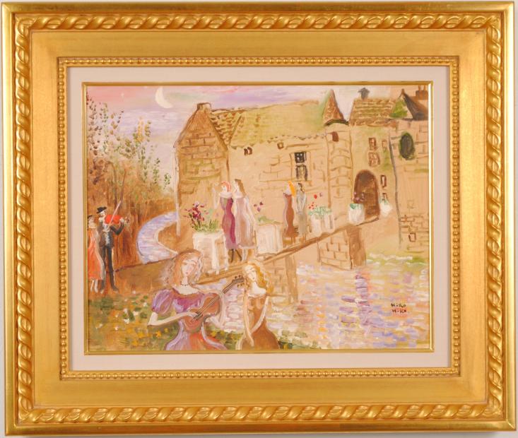織田広比古 バラ色のロワール 油絵 絵画 インテリア 一点物 プレゼント コレクション 新築祝い 開店祝い 新品額付き 全国送料無料 ■