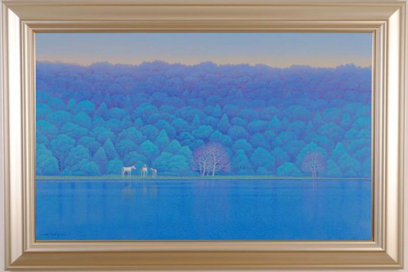 楽天市場】田中幸一 森の中の白馬 絵画 油絵 馬 インテリア 一点物