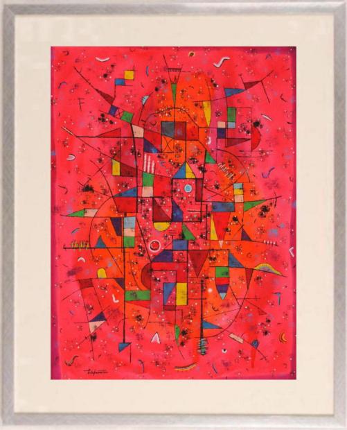 絵画の水彩画で若松愛子が描いた抽象画「インナー・トリップ NO