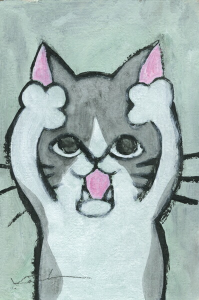 楽天市場】版画 小沢良吉 「猫」 パステル画 額付き ねこ 猫の画家