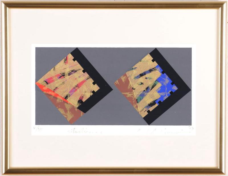 マナブ間部　「恵」　シルクスクリーン　10/200　現代アート 楽天市場】マナブ間部 大阪 絵画 抽象画 現代アート シルク