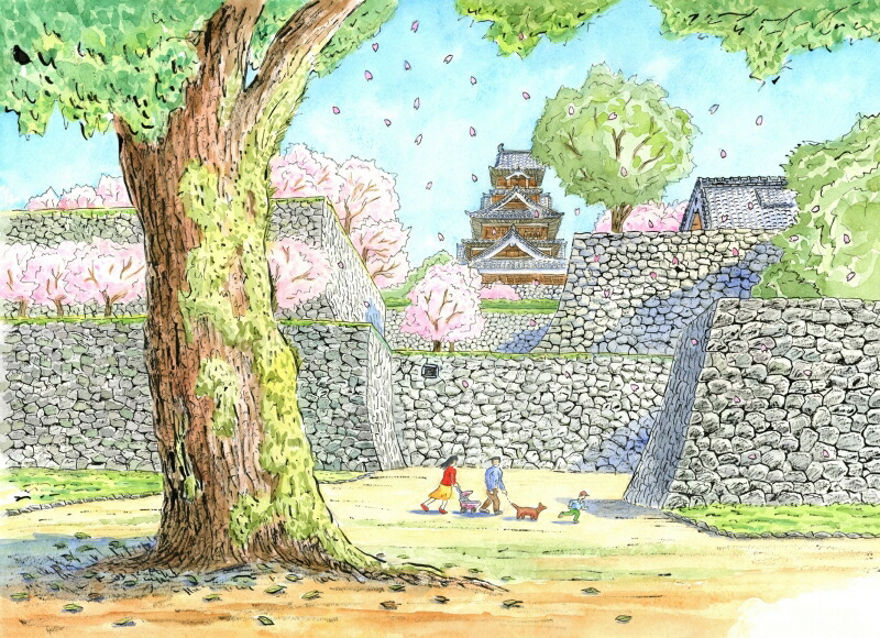 楽天市場】熊本城 源之進櫓 [ 鉛筆画 ] ( 城 櫓 重要文化財 90