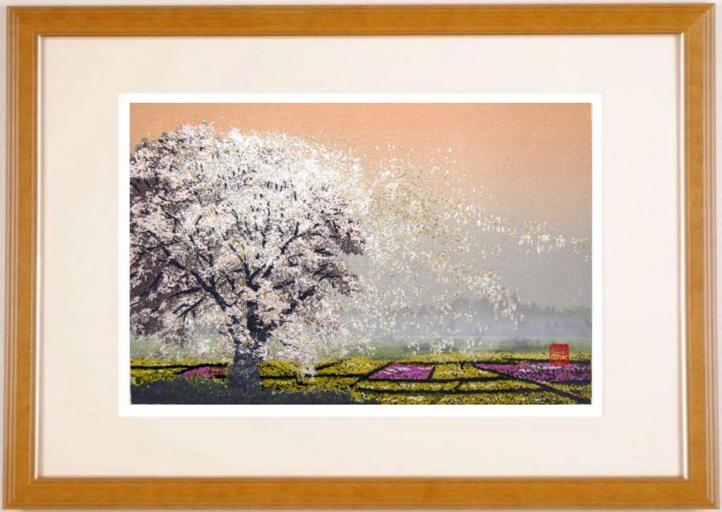 楽天市場】井堂雅夫 『 三春の瀧桜 』 木版画 絵画 福島 三春町 枝垂桜