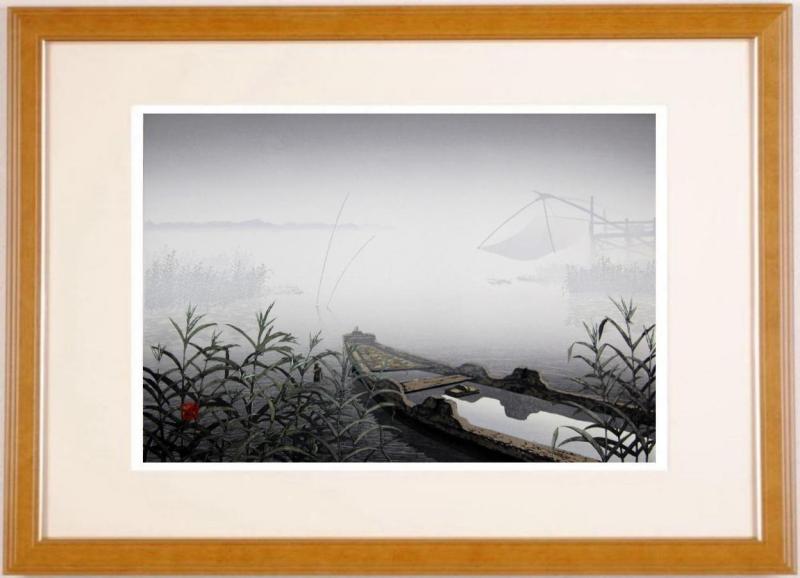 楽天市場】宮本秋風 郷愁六景「 残雪 」 木版画 【中古】 : 内田画廊