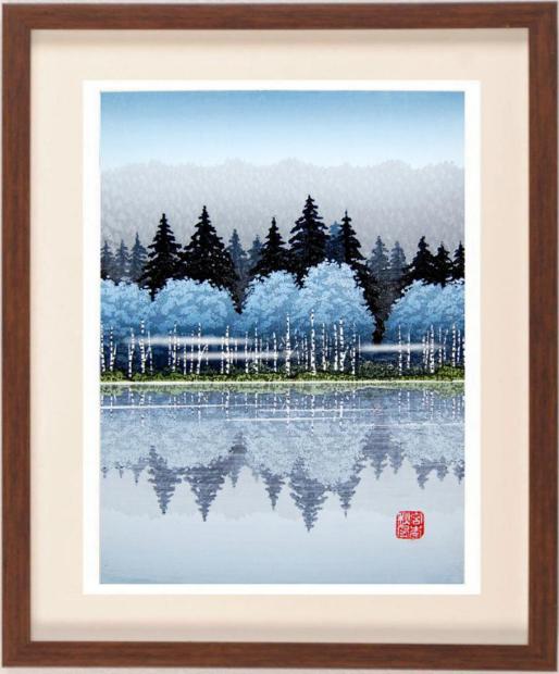 楽天市場】宮本秋風 冬景色 インテリア 絵画 風景画 雪景色 和風 木