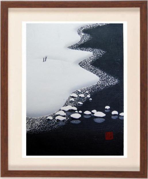 楽天市場】絹本 肉筆画 額装 「 満秋 」 70×62cm 日展入選画家 白木