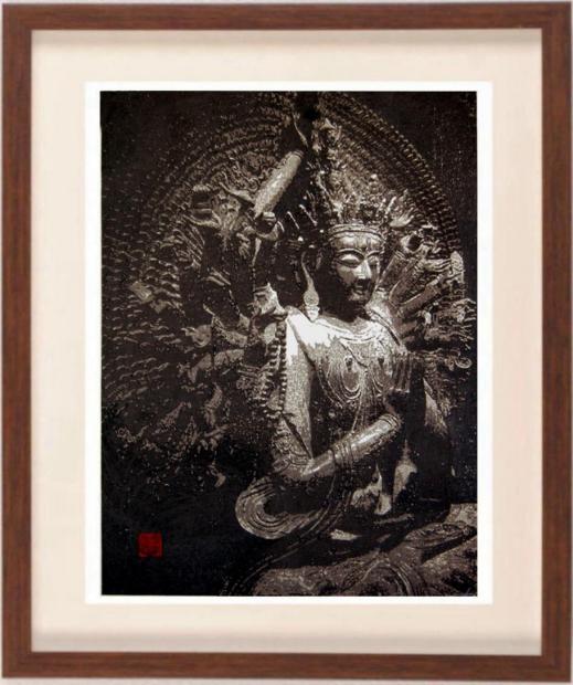 宮本秋風 千手観音 インテリア 絵画 仏像 絵 大阪 葛井寺 和風 木版画 プレゼント コレクション 新築祝い 開店祝い 新品額付き 国内送料無料 ■