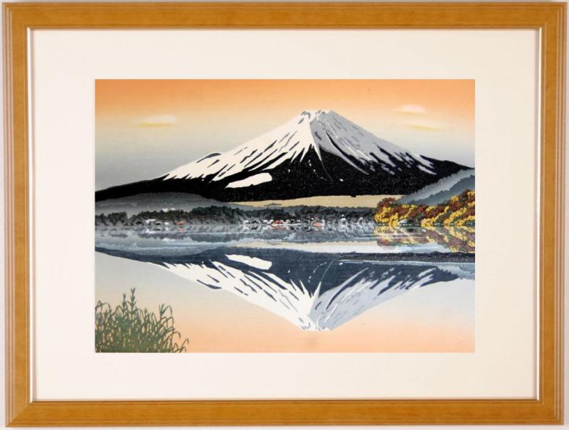 【新品】絵絹額（絵絹張り済）太子判　主に日本画にどうぞ No3711額装 川端龍子 熊笹に貝図 絹本 在銘 落款 日本画 絵画