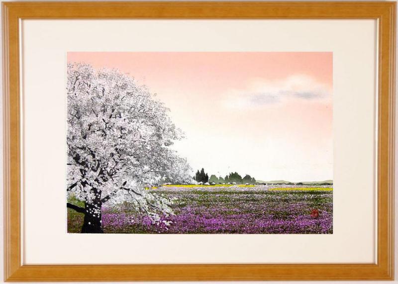 楽天市場】宮本秋風 木版画 雲母摺り『月下の桜』18版22度摺り 豪華