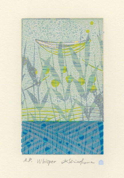 【作家名】白駒一樹【作品名】Whisper 　抽象画　絵画　現代アート　モダンアート　木版画　額付き　国内送料無料