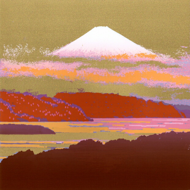 楽天市場】富士山 絵画 風景画 版画 ジークレー 石井清 「赤い空と富士