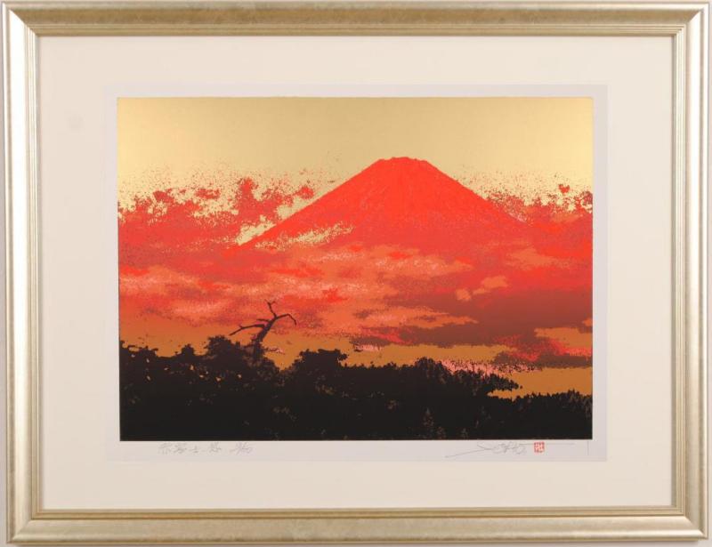 老松と富士　大橋勝二　絵画　画歴　証明書　限定品　富士山　アート　芸術品　希少 Yahoo!オークション - 真作 大橋城 1968年油彩「忍野富士」画寸