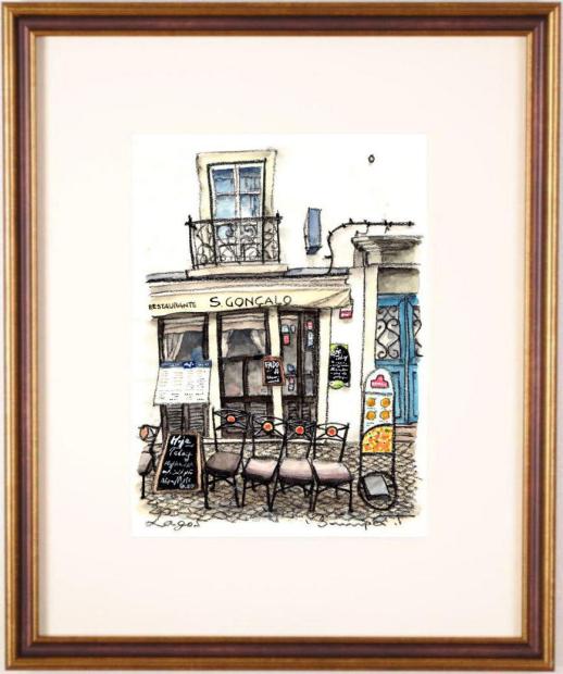 ポルトガル風景画、油絵、額付き kaiga-503-5.jpg