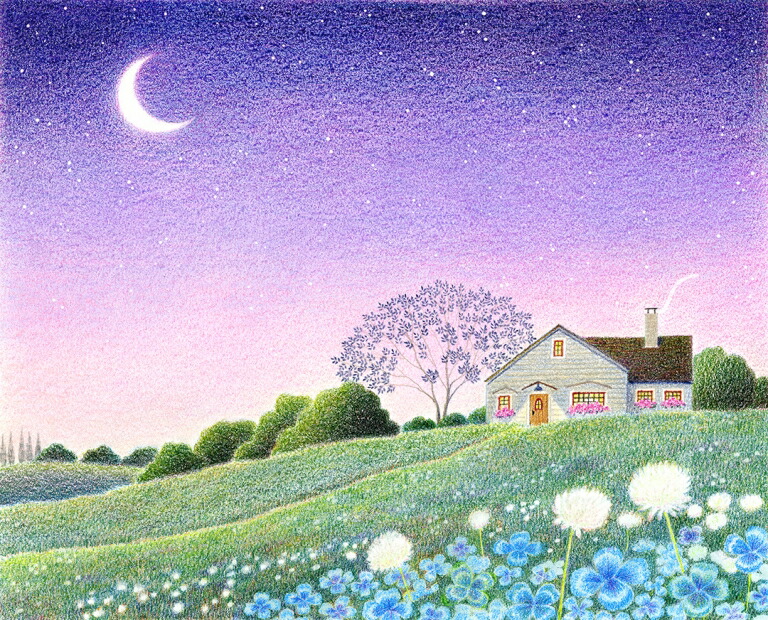 楽天市場】渡辺美香子 しあわせ奏でて 絵画 羊 鳥 風景画