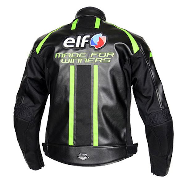 最大80%OFFクーポン エルフ Elf バイク用ジャケット エヴォルツィオーネPUレザージャケット ブラック グリーン L EJ-W108 