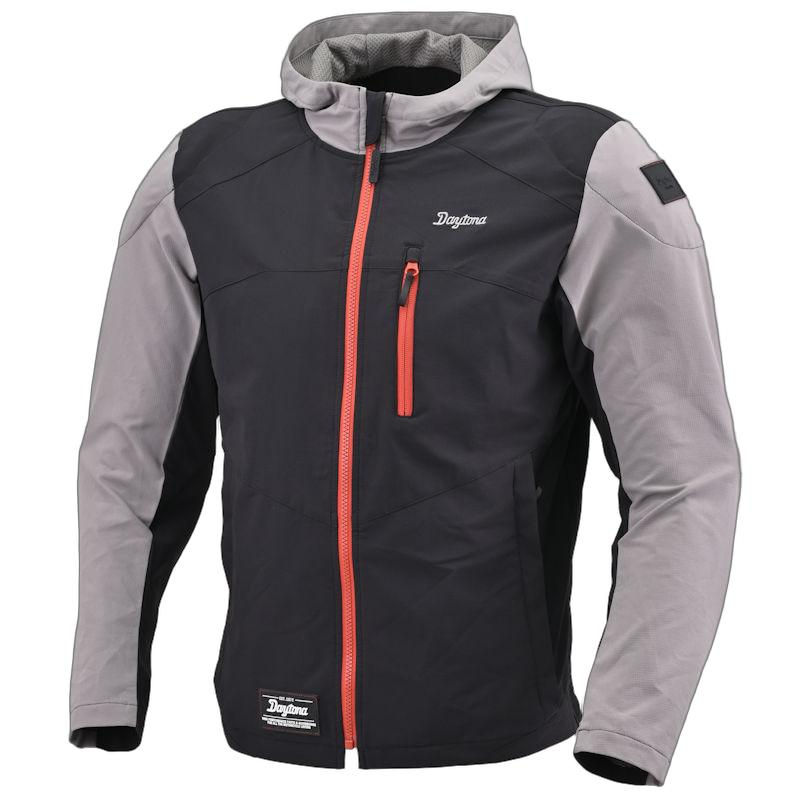 【メーカー在庫限り】デイトナ DAYTONA DJ-009 クイックドライパーカー ブラック/レッド 46749 46751 46755 S～2XL｜モトキチ