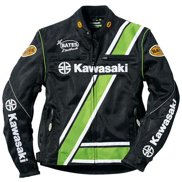 【メーカー在庫限り】Kawasaki純正 J8001-2910 カワサキ&times;BATES クラシックメッシュジャケット ブラック Lサイズ｜モトキチ