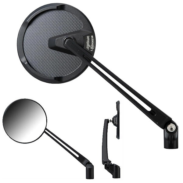 キジマ (KIJIMA) 203-8093 TECH12 ラウンド ミラーマウント ロング 1個売り 正/逆ネジ M10×20/M8×20 各1本 付属 汎用