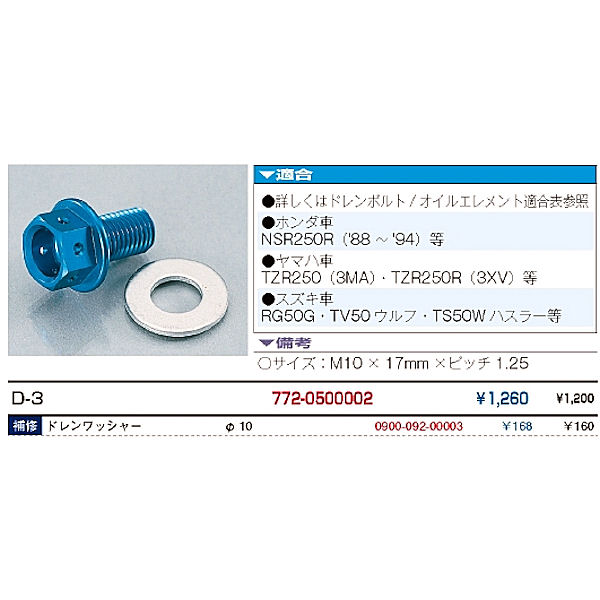 キタコ Kitaco 772 アルミドレンボルト M10 17mm P1 25 汎用 Kermobile Com