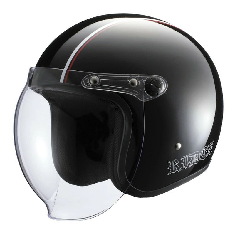 【在庫あり】RIDEZ JB ジェットヘルメット ブラックホワイトレッド フリーサイズ（57-60cm) RIDEZ-JB-BKWHRD