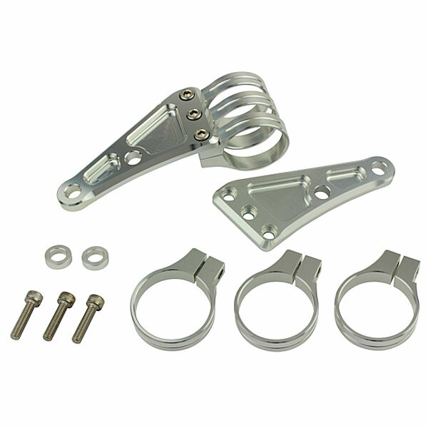 032048-33 POSH ポッシュ ヘッドライトステー マシンドロング シルバー 3サークルクランク φ43mm YAMAHA XJR1300 11,019円