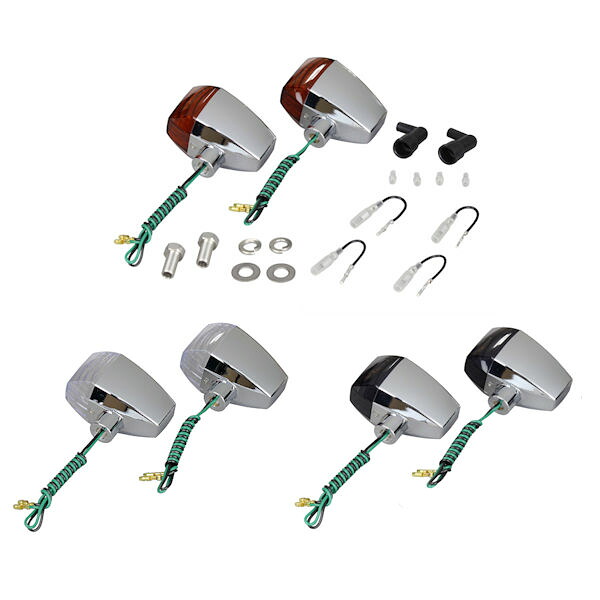 POSH ポッシュ ZRタイプ ウインカー 2個入セット メッキボディ/クリスタル S球バルブ無 汎用 093085：オレンジ 093185：クリア 093285：スモーク