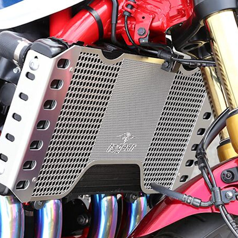 アールズギア r's gear AC00-044H-SS ラジエターコアガード スモールロゴ シルバー ブラック CB1300SF('03～) CB1300SB('05～)