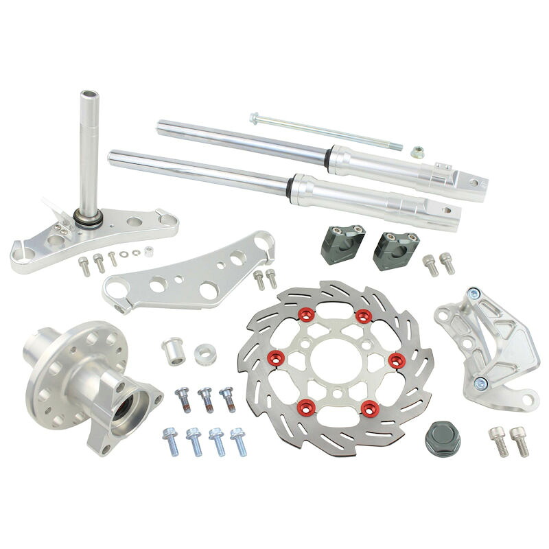 205387-19 シフトアップ SHIFT UP フロントフォークキット ワイド208mm ステムφ27mm (4pods/220mm/ディスクブレーキ仕様) バーハンドル対応クランプ付(GUN META) モンキー