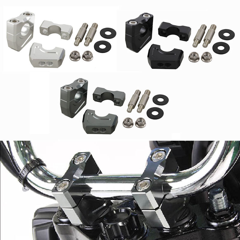 シフトアップ SHIFT UP ビレットハンドルブラケットセット シルバー ブラック ガンメタ 261052-03 261052-06 261052-09 モンキー125 CT125 GROM DAX125｜モトキチ