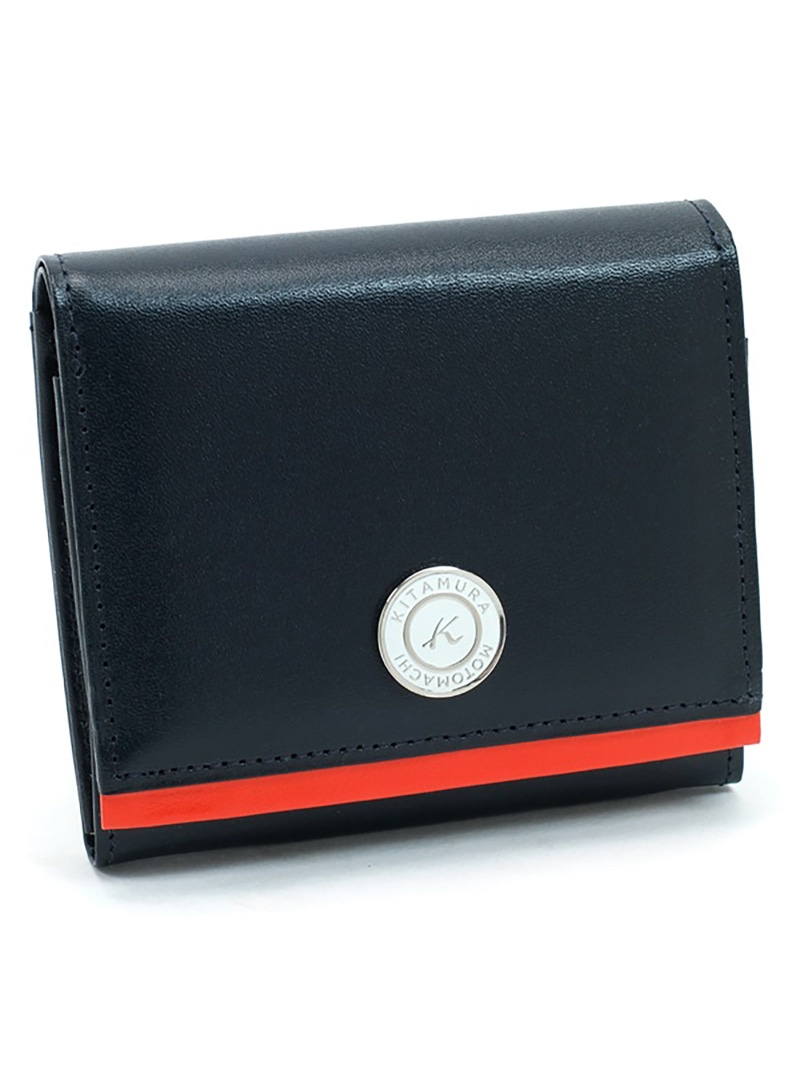 キタムラ　財布　ネイビー　革製品 美品】Kitamura キタムラ 財布 ネイビー シボ革 - メルカリ